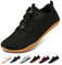Geweo Chaussures Pieds Nus Femme Homme Ete Barefoot Shoes avec Bout Large Chaussures Minimalistes Légères Respirantes Basket Trail avec Marron Semelle Chute Zéro Chaussures Marche Unisexe Noir 39EU