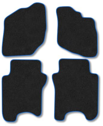 Honda Jazz (2001-2008) [Automatic] Carpet Car Mats | Blue Edge Trim Tailored Fit Floor Mats Full Coverage Protection Accessories Easy Clean Anti Slip Made in the UK