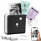 Phomemo M02 Pro Mini Drucker für Smartphone, 304 DPI Tragbarer Thermodrucker Taschendrucker, Aufkleberdrucker mit 3 Papierrollen für Studium, Bilder, Tagebücher, Heimwerken für iOS und Android,Schwarz