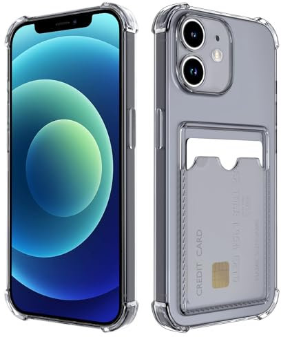 DEVASO Coque pour iPhone 12 Mini avec Porte Cartes, Souple TPU Silicone Transparente Protection de la Caméra Étui Portefeuille Lentille Anti-Rayures Carte Housse, Noir