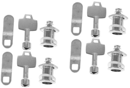 OFFSCH 4ensembles Cadenas De Sécurité Acier Inoxydable pour Poubelles Extérieures avec Clé Triangulaire De Résistant Corrosion pour Prévenir Le Vol Vandalisme