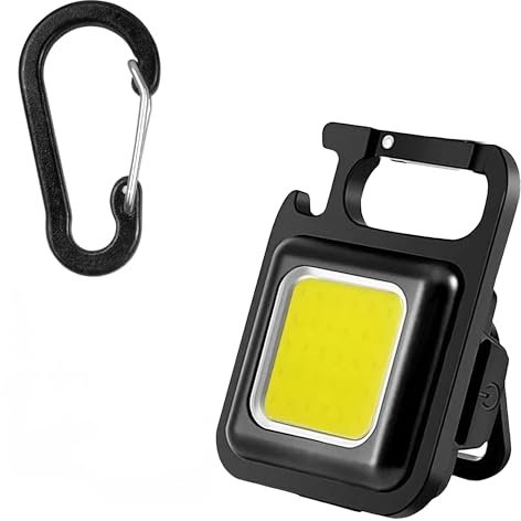 CLOVERSS® Linterna LLavero, Mini Linterna Llavero,LLavero linterna, Linterna llavero Led Recargable Linterna recargable USB,Pack LLavero y Mosqueton