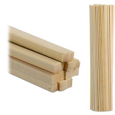 Relaxdays Tiges en bambou, 200 pièces, 30 cm, pour loisirs créatifs, support plantes d'intérieur, naturel