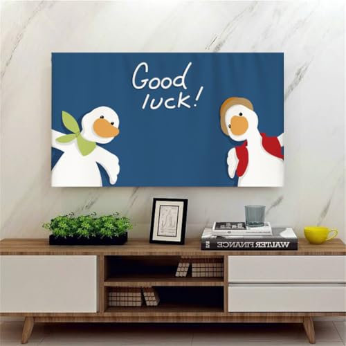 Hiseng TV Protector Cover, Dust TV Screen Monitor Screen Cover 22-75 inch All-Inclusive Dust-Proof TV/PC Display Protector Indoor Living Room Decoration Dust Cover (70 inch,dark blue)