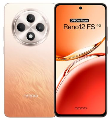 OPPO Reno12FS 4G - Smartphone Libre con IA, 16GB (8GB+8GB) 512GB, Pantalla 2.5D AMOLED 6.7, Cámara 50+8+32 MP, Android, IP64, Batería 5000mAh, Carga Rápida 45W - Amber Orange