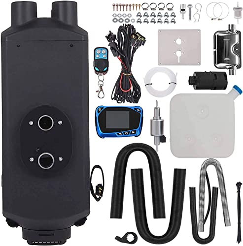 HALOYWB Riscaldatore Diesel 5KW Riscaldatore Aria Diesel 24V Controllo Automatico Serbatoio 10L Interruttore LCD Silenziatore per Auto, Autobus, Camion, Veicoli di ingegneria -5KW-12V