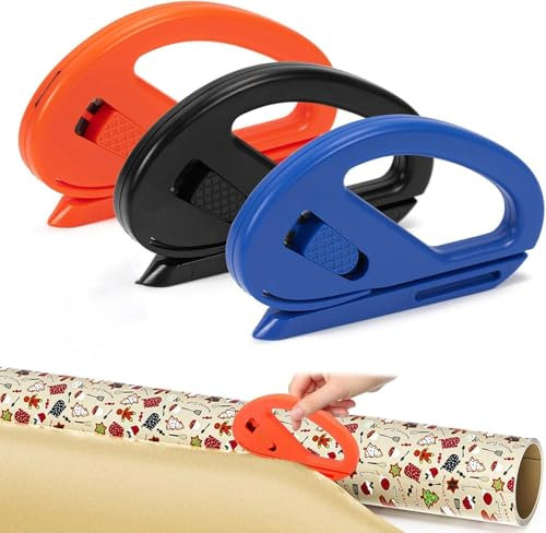 3 Pcs Wrapping Paper Cutter, Effortless Gift Wrap Cutter Tool for Christmas, Paper Cutting Tool for Xmas, Birthday, Holiday, Crafting Wrapping Paper
