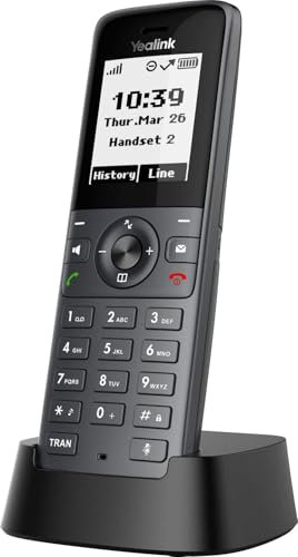 Yealink W71H DECT Cordless Handset, 35 Hours Battery Life, LCD Display, Black