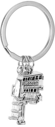 Holibanna London Souvenir Schlüsselanhänger Berühmte Uhr Doppelbus Aus Robuster Zinklegierung Dekorativer Londoner Anhänger Für Reise Und Alltag