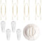 4 PCS Plate Hanger for Wall,Stainless Steel 6-8 Inch W Shaped Wall Plate Hangers with 4 Hooks,Plate Hangers for Walls,Invisible Spring Hook Holder for Antique Arts Decorative(Golden)