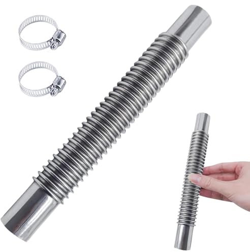 Abgasschlauch für Stromerzeuger, 20cm Auto Edelstahl Abgasrohr, Standheizung Abgasrohr Zubehör, Auto Auspuffrohr mit Zwei Edelstahlklammern für Dieselheizung