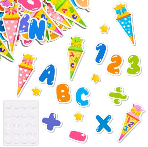 120 Stück Einschulung Deko, Schulanfang Deko Streudeko Schulkind 2025 Mädchen Junge, Konfetti Bunt Schultüte ABC 123 Tischdekoration für Schuleinführung