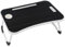 iTrend Laptop Bed Table, Laptop Desk with Foldable Legs & Cup Slot, Portable Tablet Notebook Stand Breakfast Bed Tray with Curved Design Charging Slot & Handle for Sofa, Bed, Terrace, Balcony, Black