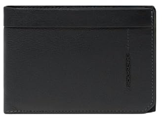 PIQUADRO Portafogli uomo con porta documenti | Con Porta Monete, Alloggio carte, Vani organizzati, Elegante, Uso quotidiano