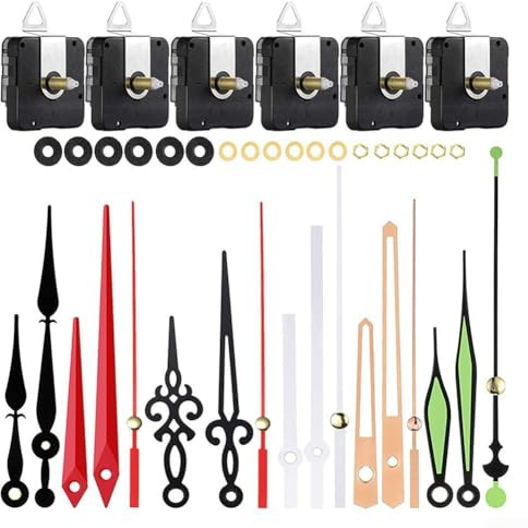 Leises Quarz-Uhrwerk mit 6 Metallzeigern für individuelle Uhrmontage und präzise Zeitanzeige (Schaft 28 mm)