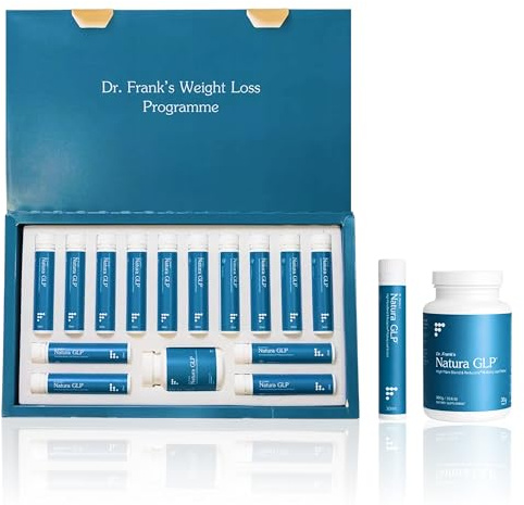 Dr Frank’s Natura GLP Natural Weight Loss Supplements | 28 Tablets + Drink Mix | Plant-Based GLP-1 Support Supplement | GLP1 Appetite Suppressants for Men & Women | Yerba Mate, Euglena, Reducose