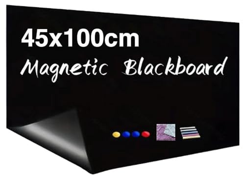 Tafelfolie Magnetisch Selbstklebend, 45x100 cm Magnetfolie Magnettafel Selbstklebend Abwischbar Kreidetafel Magnetisch für Glatten Oberflächen in Schule Büro Haus