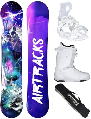 Airtracks Damen Snowboard-Set High M Carbon Rocker + Bindung Master W Fastec + Boots + Sb Bag 140 145 150 155 cm