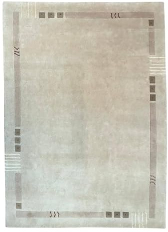 Rug Studios Teppich VENUS NEPAL - HANDGEKNÜPFT | Farbe: Natur | Größe: 170 x 240 cm | meliert | Vintagedesign | glamourös | Landhaus | Vintage | Modern | elegant | Wohnzimmer | Schlafzimmer | strapazi