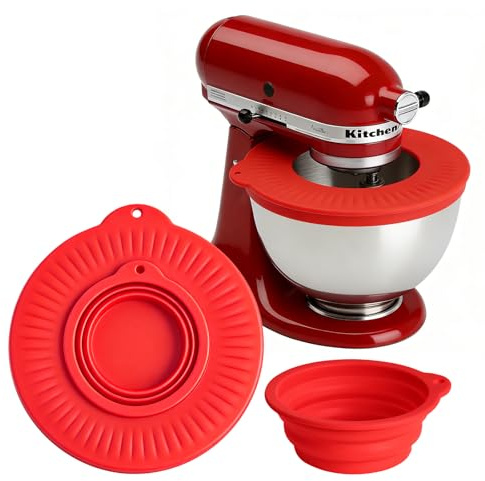 Silikon Mixer Schüsselabdeckung, Spritzschutz für Rührschüssel Kompatibel mit Kitchen Aid 4.5-5 Standmixer Schüsseln,Verhindern Sie Spritzer beim Mischen