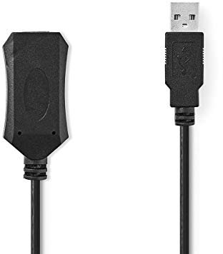Nedis Ccgp60Extbk200 Cable Alargador Activo Usb 2.0, 20 m, Negro