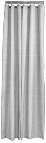 Zone Denmark Tiles Duschvorhang 180x200 cm, Hochwertiger Vorhang fürs Bad, aus Polyester, Schnelltrocknend, Waschbar, Soft Grey (Grau)