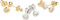 Ardeo Aurum Damen Ohrringe-Ohrstecker aus 585 Gold bicolor Gelbgold Weißgold mit 0,14 ct Diamant Brillant Solitär Zargenfassung rund 5 mm