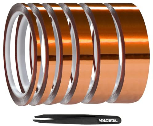 MMOBIEL 3/6/10/12/20/25 mm ESD Hitzebeständiges Polyimid Klebeband Starker Kleber 30 m lang Hitzebeständig bis zu 280°C