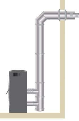 Kit raccordement ISOTIP étanche horizontal réglable - Noir - Øint 80 - Øext 125 - Pour poêle pellets - 843802, Pour poêles à granulés - Configuration étanche - Sortie horizontale