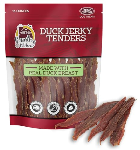 Country Kitchen Duck Jerky Tender Dog Treats, Made with Real Duck, High Protein, Low Fat, No Artificial Colors, 16 oz