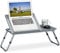 Relaxdays 0 Mesa Plegable Portátil, Altura Regulable, Soporte Tablet Regazo, Cama, Bandeja Laptop, 44 x 73 x 34,5 cm, Gris, Tablero de Fibras, 1 Pieza