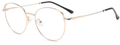 Dollger Blaulichtfilter Brille Anti Blaulicht Brille Computerbrille Katzenauge ohne sehstärke Metallgestell Brille Pc Gaming Bluelight Filter Uv Blockieren Blaue Licht Glasses Damen Gold
