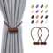 Pretty Jolly Magnetische Vorhang-Raffhalter, 40,6 cm, modern, handgefertigt, gewebt, bequem, dekorativ, für Zuhause und Büro, Fenstervorhänge (Deep Coffee)