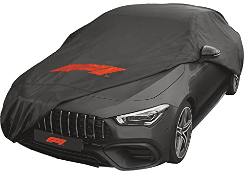 Formula 1 Autoabdeckung Vollgarage Auto Abdeckplane Atmungsaktiv, Staubdicht, Wasserdicht, Autohülle für Winter und Sommer,Größe XL
