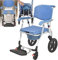 HEWXWX 3-In-1-Toiletten-Duschrollstuhl/Aluminiumlegierung - Klappbar, 15,7 Zoll Pu-Hinterrad, Eimer/Deckel/Spritzschutz, FüR Erwachsene Mit Handicap FüR äLtere Menschen