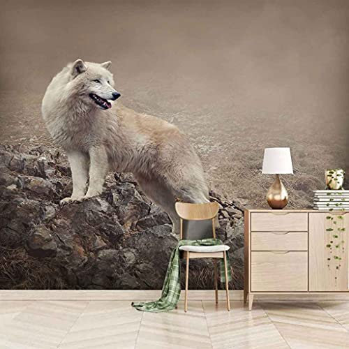 FVGKYS Tapeten Benutzerdefinierte 3D Fototapete Wandbild Wandtattoo Prärietier Wolf Selbstklebend Tapeten Große Wandbilder Wohnzimmer Sofa Schlafzimmer Hintergrund Wandbild 400x280cm