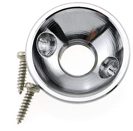 MEETOOT Silver Chrome Electric Guitar Jack Guitar Output Socket Plate for 6.35mm Jack Fender Telecasters