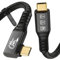 CABLEDECONN USB4 8K Cable 1.2M Thunderbolt 4 Compatible USB 4 Type-c Extension Cable Ultra HD 8K@60Hz 100W Charging 40Gbps Data Compatible with External SSD eGPU 1xBend 1x Straight