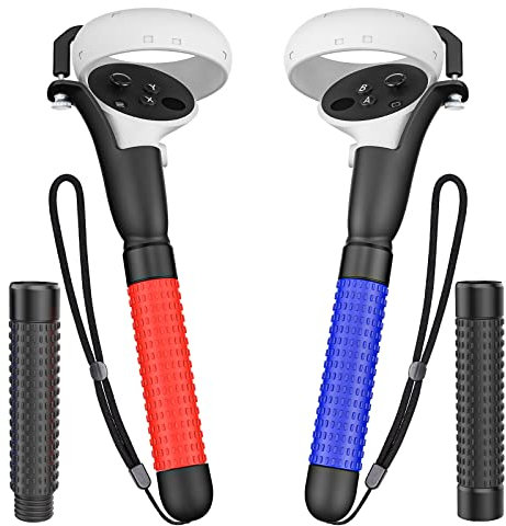 HUIUKE VR Game Handle Accessories for Quest 2 Controllers, Handles Extension Grips for Playing Beat Saber Gorilla Tag Games, VR Golf Club Attachment Compatible with Playing Golf+ First Person Tennis