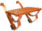DAPRONA Laufrost Set für gewellte Dachziegel 120cm, Dachtritte für Schornsteinfeger Ziegelrot, inkl. Montagematerial für sichere Dachbegehung