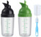 Salad Dressing Shaker Container, Dripless Pour, Soft Grip, BPA Free, Homemade Salad Dressing Bottle Mixer Measure,Send cleaning brush,200ml（2 Pack）