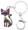 DUOWEI Cute Enamel Cat Keychain Key Rings for Bag Wallet Charms (Violet)