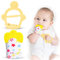 Vicloon Baby Beißhandschuhe mit Beißring Spielzeug, Weicher Beissring Baby,BPA Frei,Beruhigen Sie wundes Zahnfleisch,Handschuhe Beißring Spielzeug für 0-6 Monate Baby-Gelb