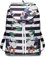 Invicta Tagesrucksack, Backpack für Reise Ausflüge & Freizeit; für Damen & Herren, mit Hüftgurt & faltbar - schwarz/weiß, zweifarbiges Muster, 8 LT, Extra leicht, MINISAC NEXT GRAPHIC