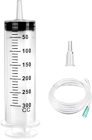 Spritzen, Spritze 300ml, Spritze mit Schlauch, Dosierspritze, Ölspritze, Wiederverwendbare Flüssige Spritze, Große Spritze für Labor Industrie und Haustierfütterung