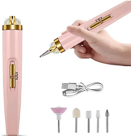 Levigatrice elettrica per unghie, 5 in 1, punte per levigatrice per unghie, lima per unghie, bit per manicure e pedicure