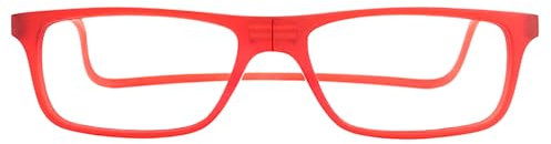 SLASTIK Jabba Magnetische Antireflektierend Lesebrille - Faltbare Lesebrille mit verstellbaren Bügeln und flexiblem Kopfband - Anti-Reflexions- Gaming-Brille mit Soft-Etui (Rot +1.00)