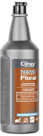 Clinex Bodenreiniger Mittel NANO PROTECT FLORAL 1 L/Flüssigkeit mit Nano-Siliziumpartikel/Streifenfreie Reinigung/Wischflüssigkeit für Boden/Reinigungsmittel/begrenzt die Staubansammlung