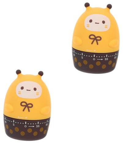 BESTonZON 2pièces Minuteur Mécanique De Cuisine Cartoon Outil De Gestion du pour Cuisine Minuteur Analogique pour Études Et Activités