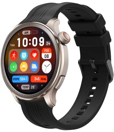 GIOPUEY Armband Kompatibel mit Amazfit Balance, Weiches Silikon Armband [Verschleißfest] [Atmungsaktiv] Ersatzarmband - Black